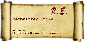 Rechnitzer Erika névjegykártya